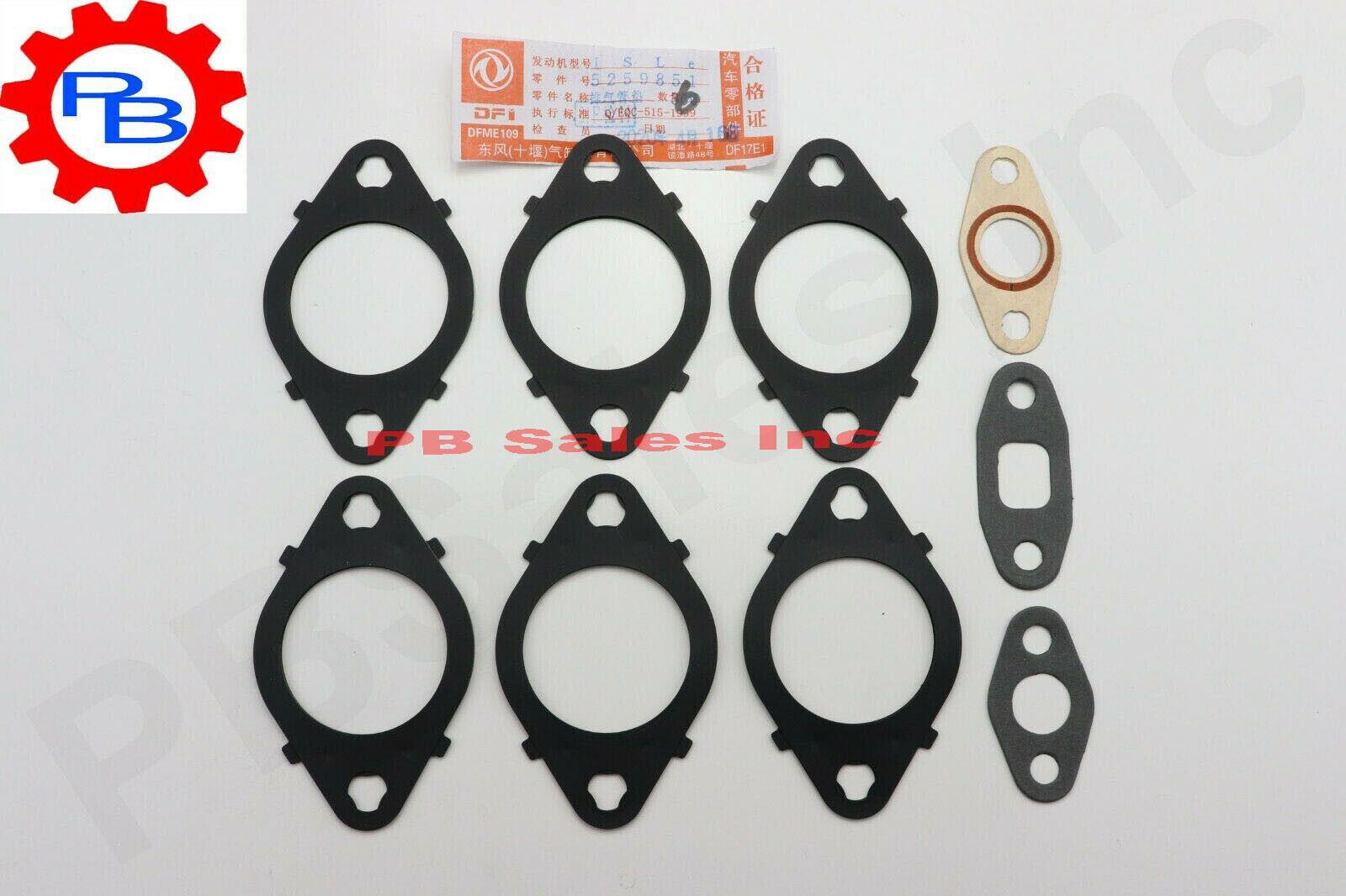 Exhaust manifold Gaskets with Bolts  for Cummins ISC, ISL,  replaces 3937479