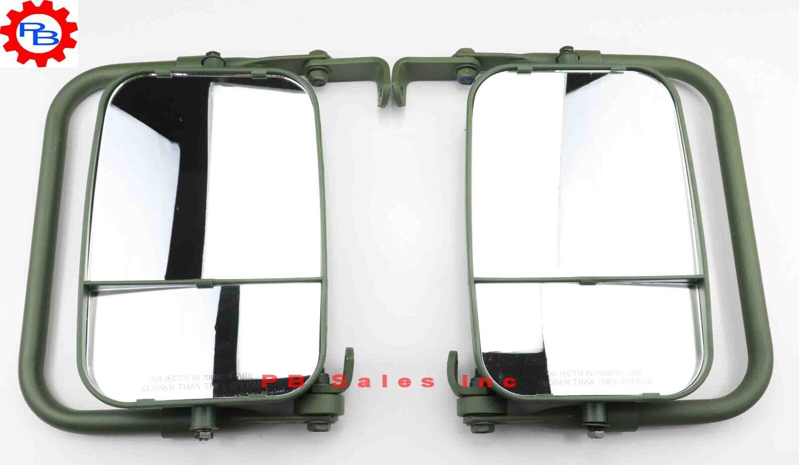 New Green HMMWV Mirror Assy Set,Pair Humvee H1 HUMMER, M998 (12342129, 12342130)