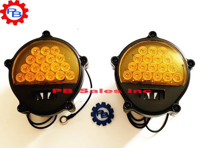 New Black LED Front Amber Turn Signal Parking lights 24V for HMMWV M35 M998 Qty2